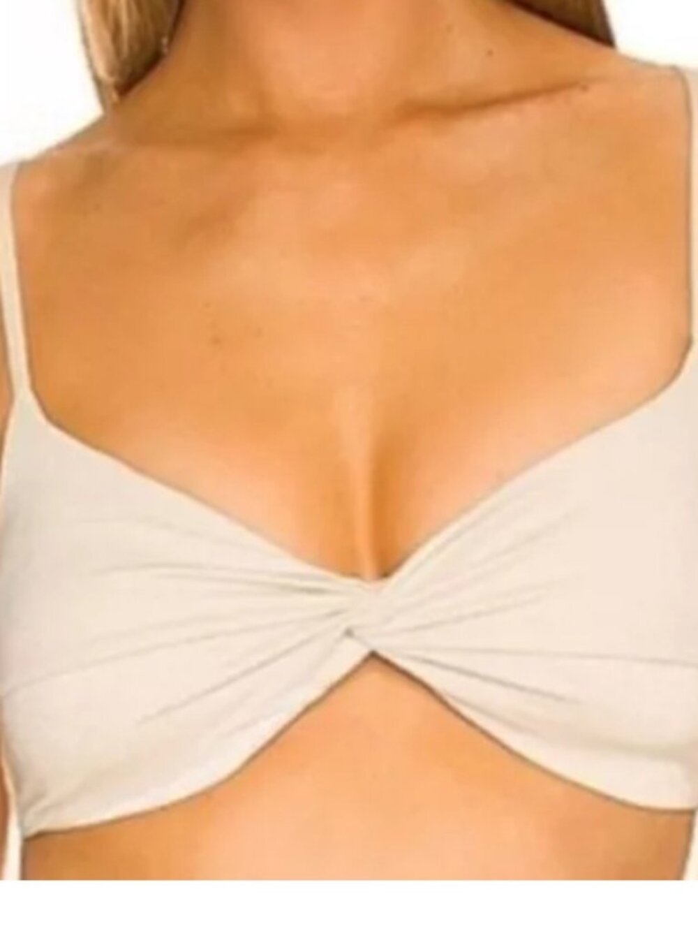 l*space Twist Front Bikini Top in Cream